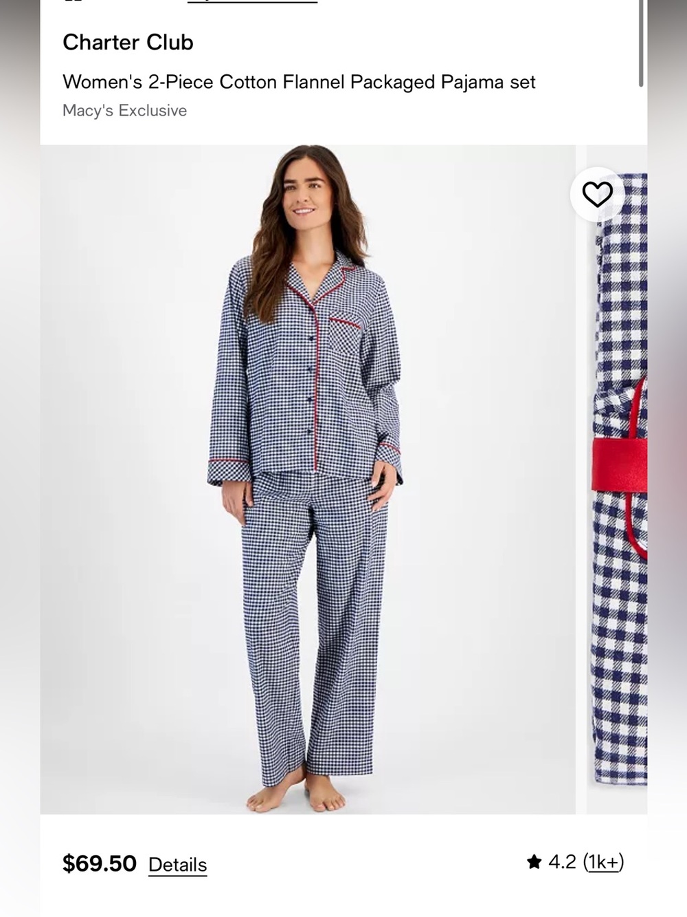 NEVER WORN Charter Club Women's 2-Piece Cotton Flannel Packaged Pajama Set XXL